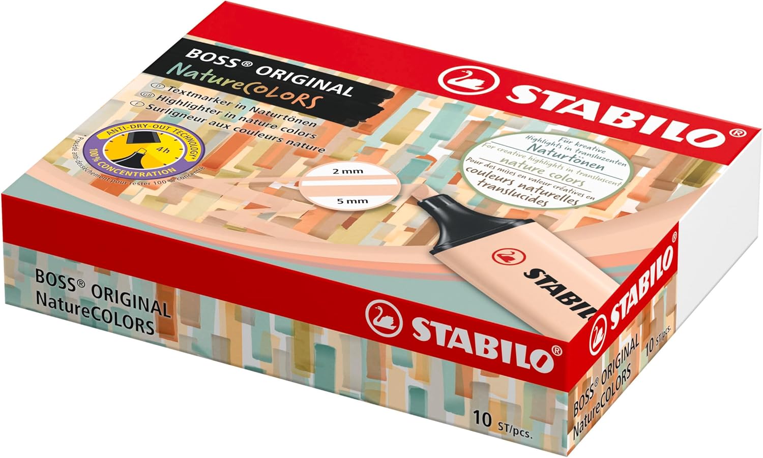 STABILO Resaltador BOSS ORIGINAL NatureCOLORS – Pack de 10 – Sienna