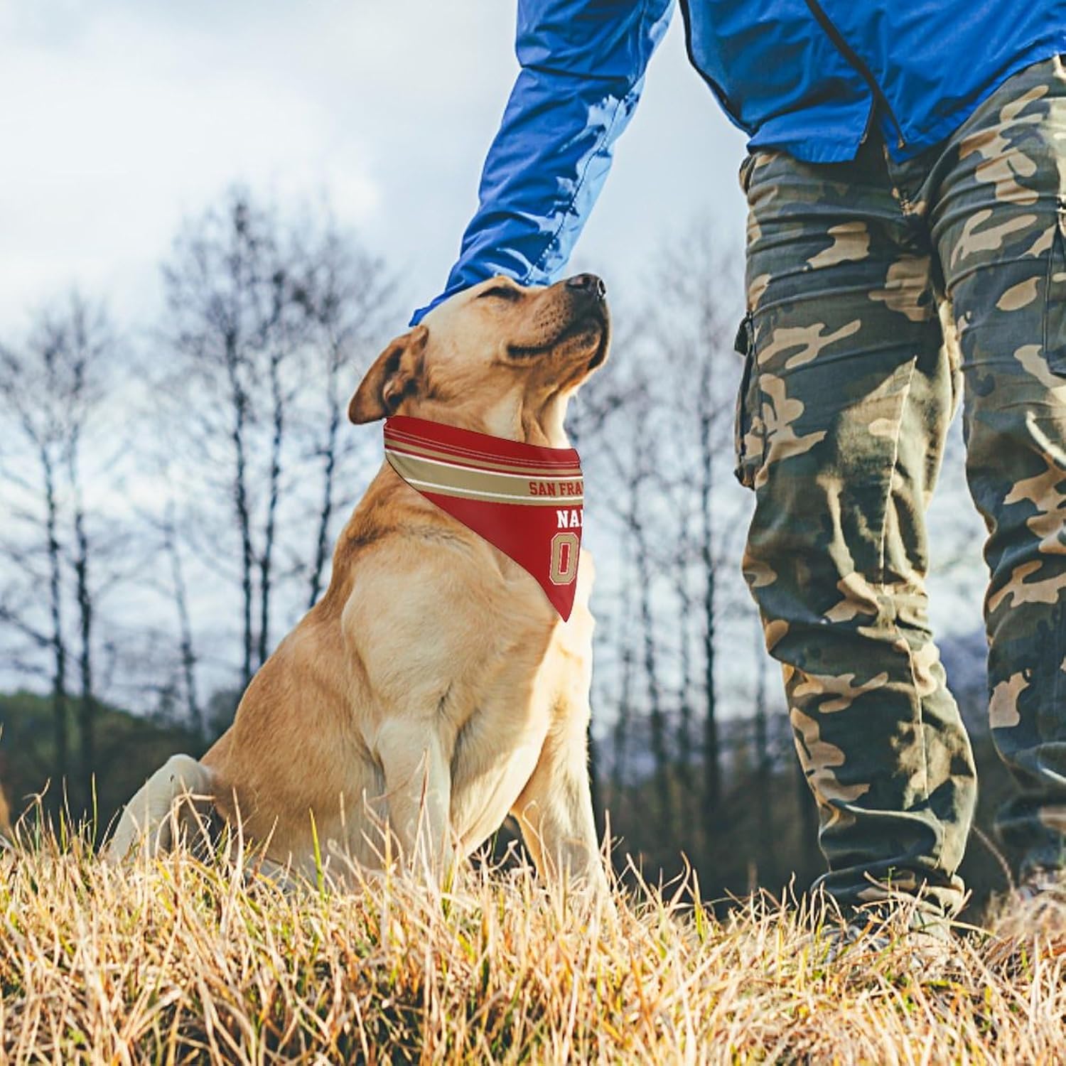 San Francisco – Bandana personalizada para perro, diseño personalizado con nombre, número de perro, bufanda de fútbol para perros, regalos para