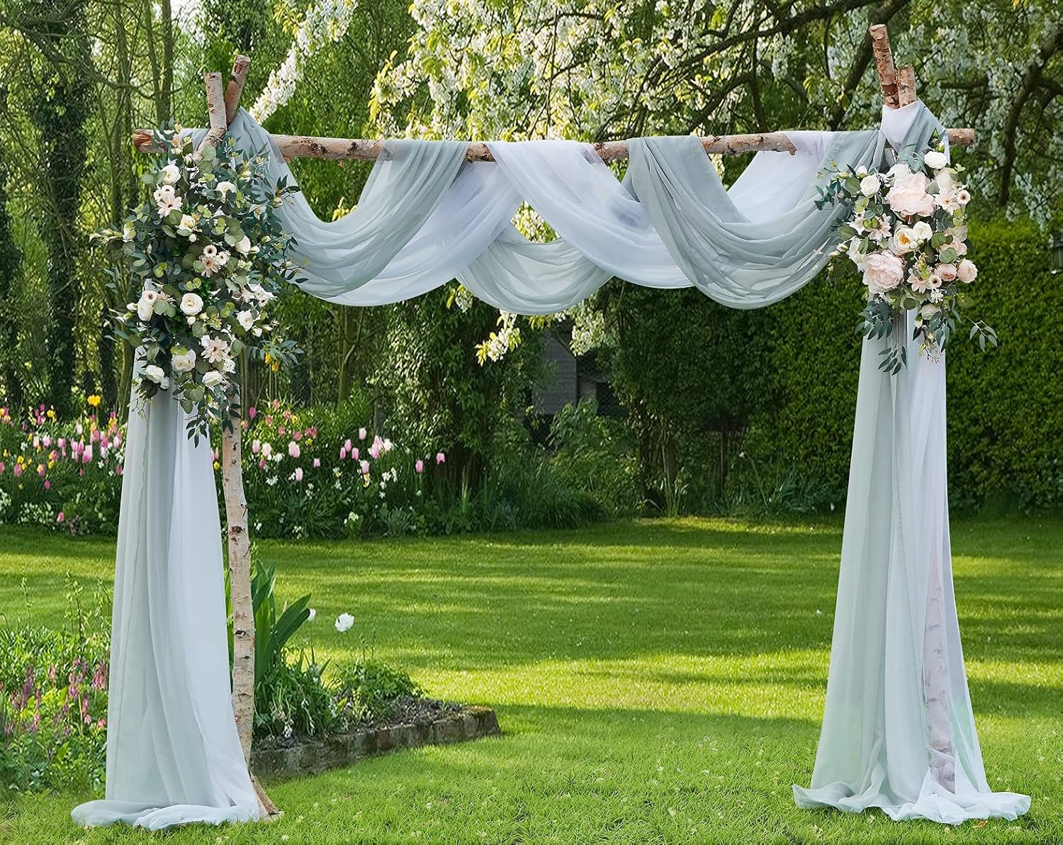 WARM HOME DESIGNS The Yard – Tela gris plateada de 4 yardas de largo. Tela transparente a granel de 55 pulgadas de ancho para cortinas de toldo,