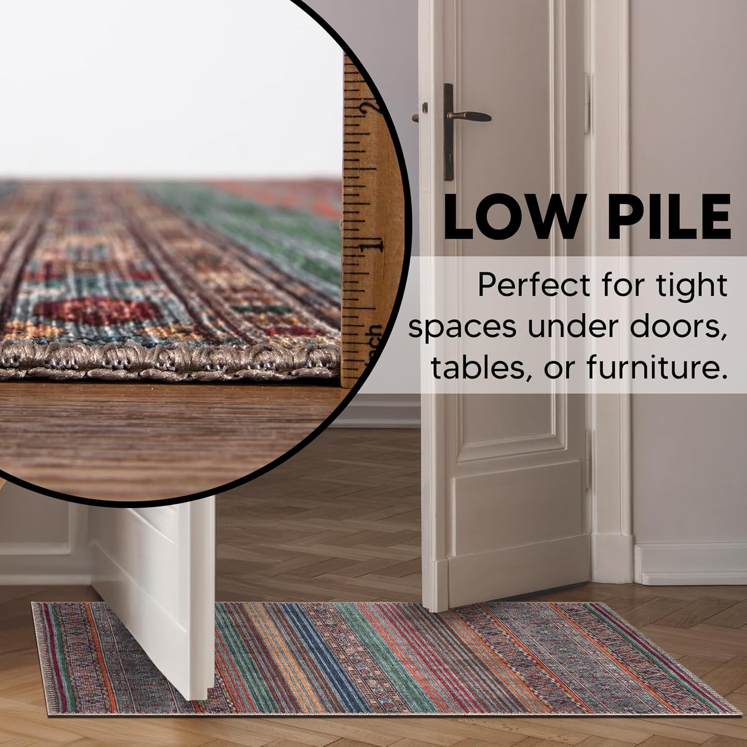Keen Home Design Alfombras lavables a máquina con parte trasera antideslizante, ideal para pasillo, sala de estar, dormitorio, cocina y lavandería,