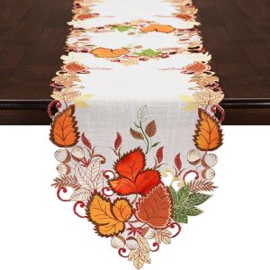 Grelucgo Camino de mesa bordado de hojas de arce para otoño, otoño, Acción de Gracias (14 x 70 pulgadas) Grelucgo Camino de mesa bordado de hojas de arce para otoño, otoño, Acción de Gracias (14 x 70 pulgadas)