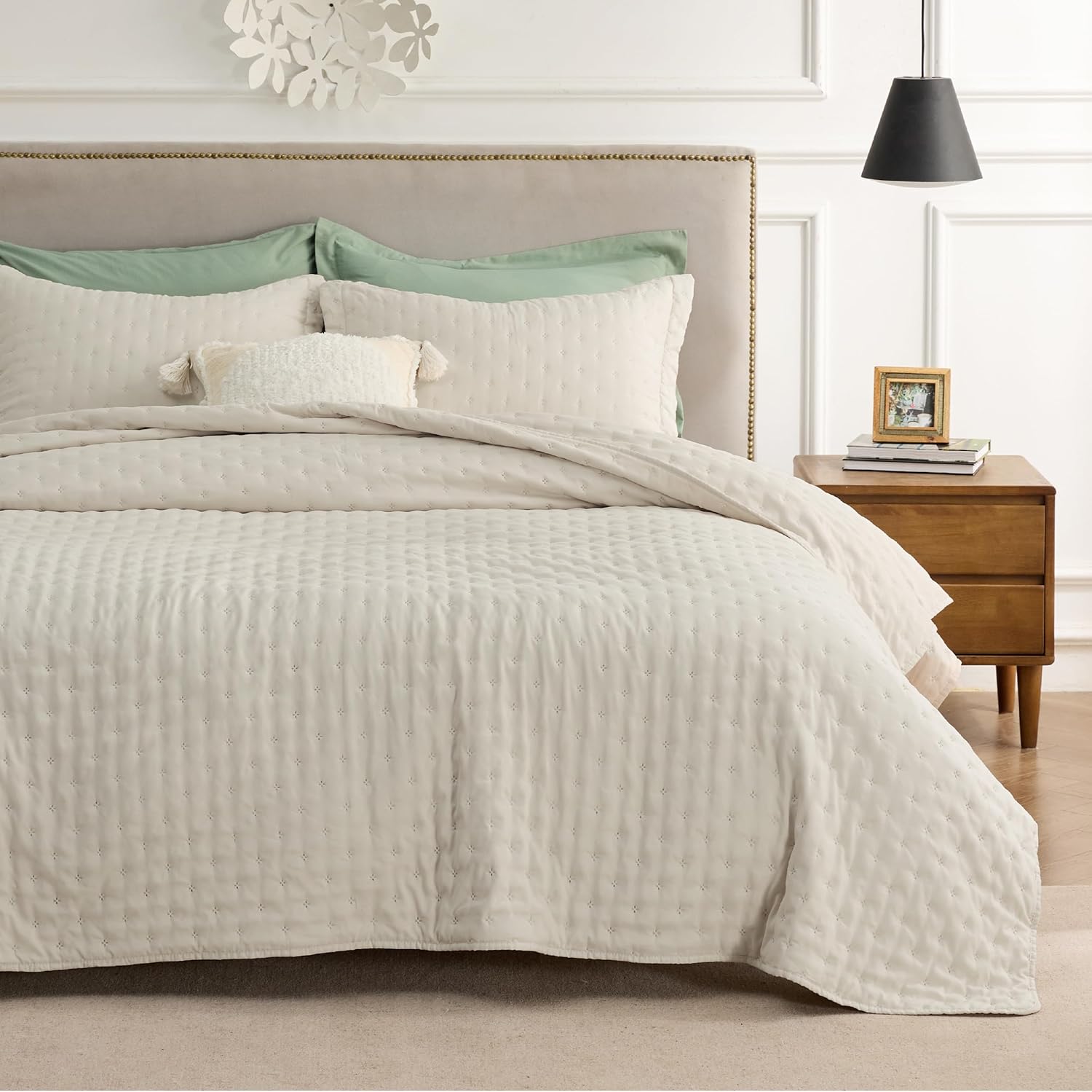 Bedsure – Juego de edredón de poliéster y trébol ultrasónico W5 90×96 US