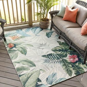 Unique Loom Outdoor Botanical Collection – Alfombra rectangular de 6 pies 1 pulgada x 9 pies, multicolor y gris Unique Loom Outdoor Botanical Collection – Alfombra rectangular de 6 pies 1 pulgada x 9 pies, multicolor y gris
