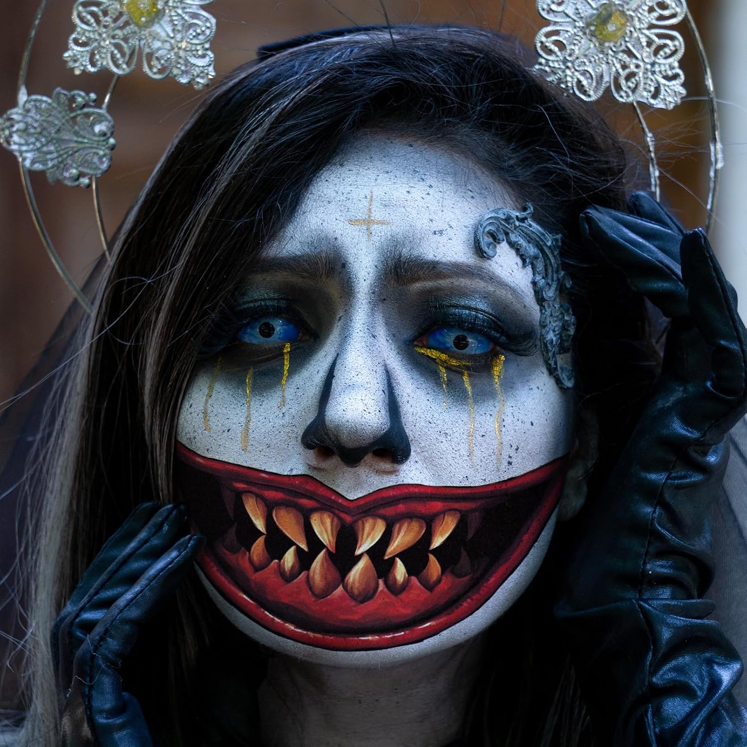 Más de 75 piezas de 21 hojas de tatuajes de Halloween para niños y adultos, tatuajes de maquillaje de zombies, tatuajes de broma de Halloween,