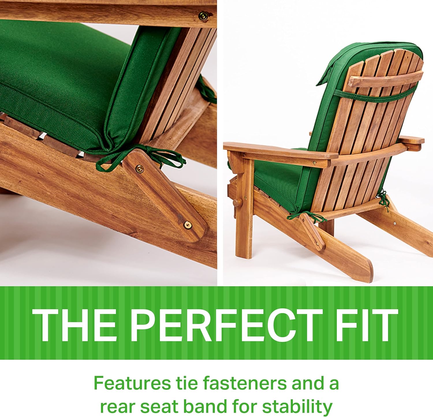 Plant Theatre Adirondack – Cojín para silla de patio con respaldo alto para muebles de exterior, cojines de sillas de exterior para mecedoras,
