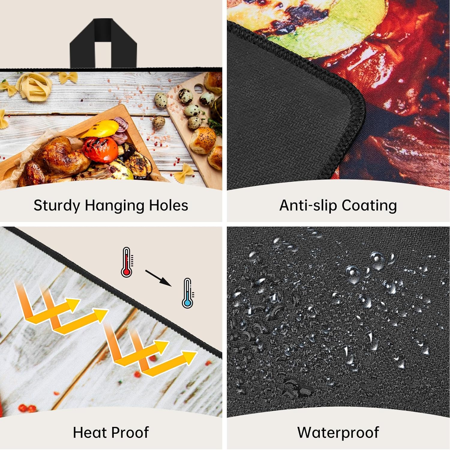 WADEO Tapete de plancha de 36 pulgadas para Blackstone, accesorios de parrilla Blackstone, goma natural gruesa, alfombrilla de barbacoa para todas