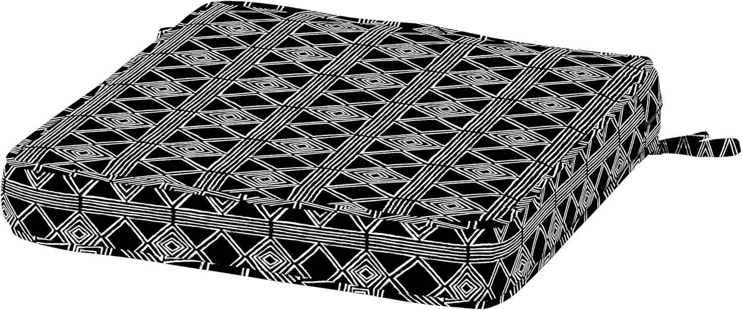 Arden Selections Cojín moderno para asiento de exterior, 20 x 20, rayas globales negras