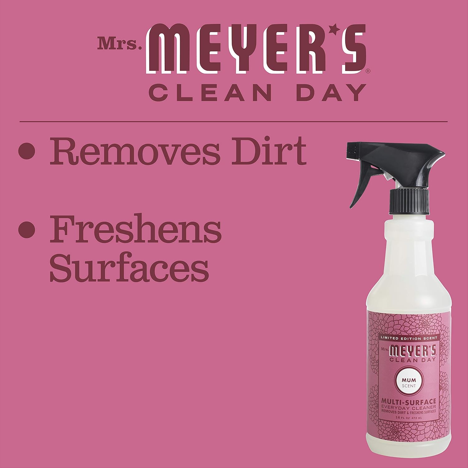 Mrs. Meyer’s Clean Day Limpiador diario multisuperficies, Mum, 16 onzas líquidas