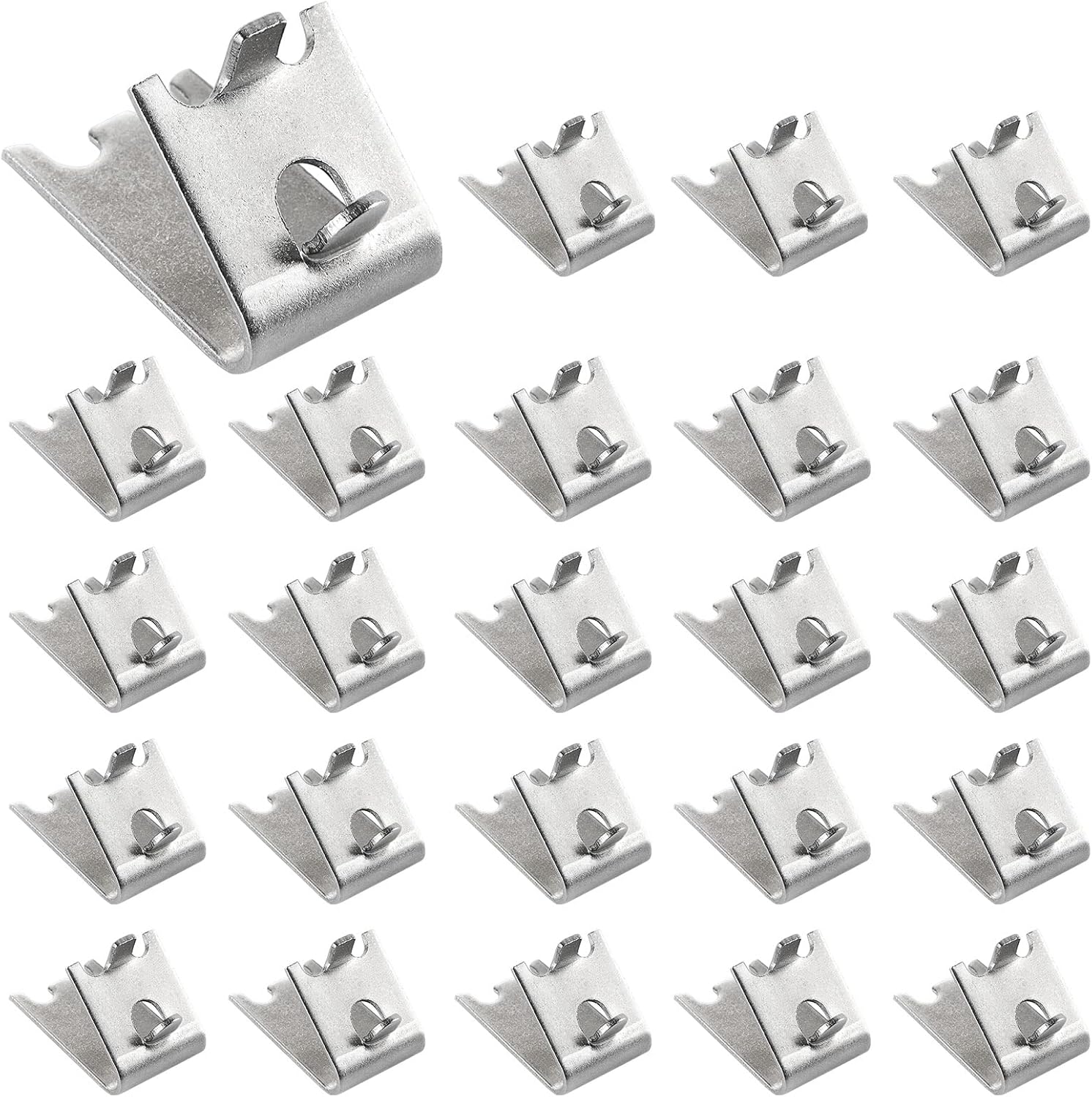 24 clips de acero inoxidable para estante de congelador, soporte de estante de refrigerador de congelador resistente, clips de hebillas cuadradas de
