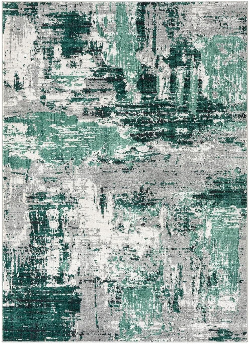LUXE WEAVERS Alfombra abstracta verde envejecida de 8 x 10