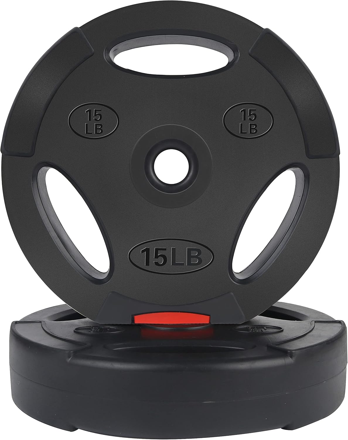 Signature Fitness Vinyl Standard 1-Inch Plate Weight Plate for Strength Training and Weightlifting, Pairs or Sets
