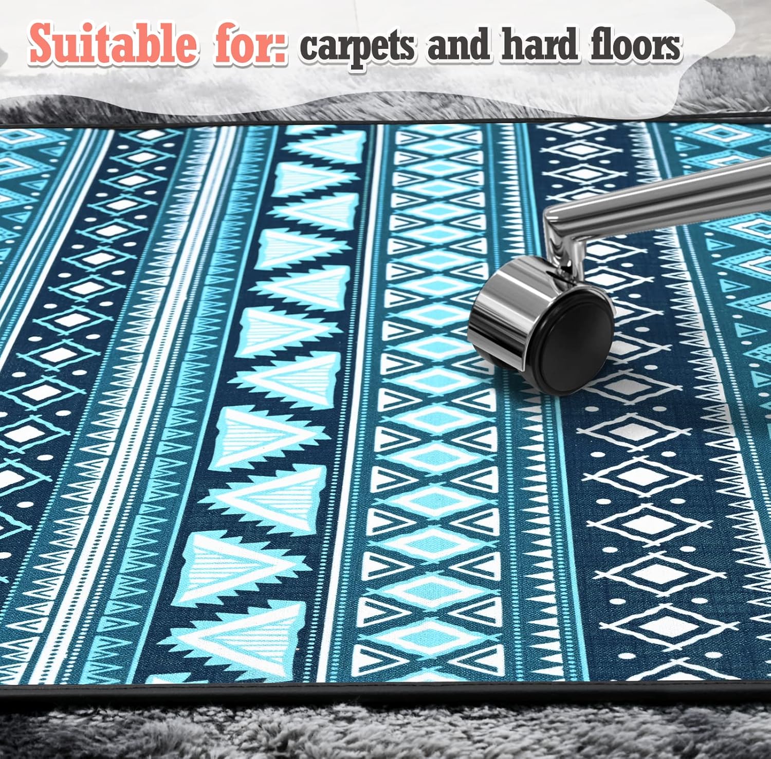 Tapete resistente para silla de oficina para alfombras y suelos de madera dura, 48 x 36 pulgadas, tapete de piso de alta calidad, tapete para silla