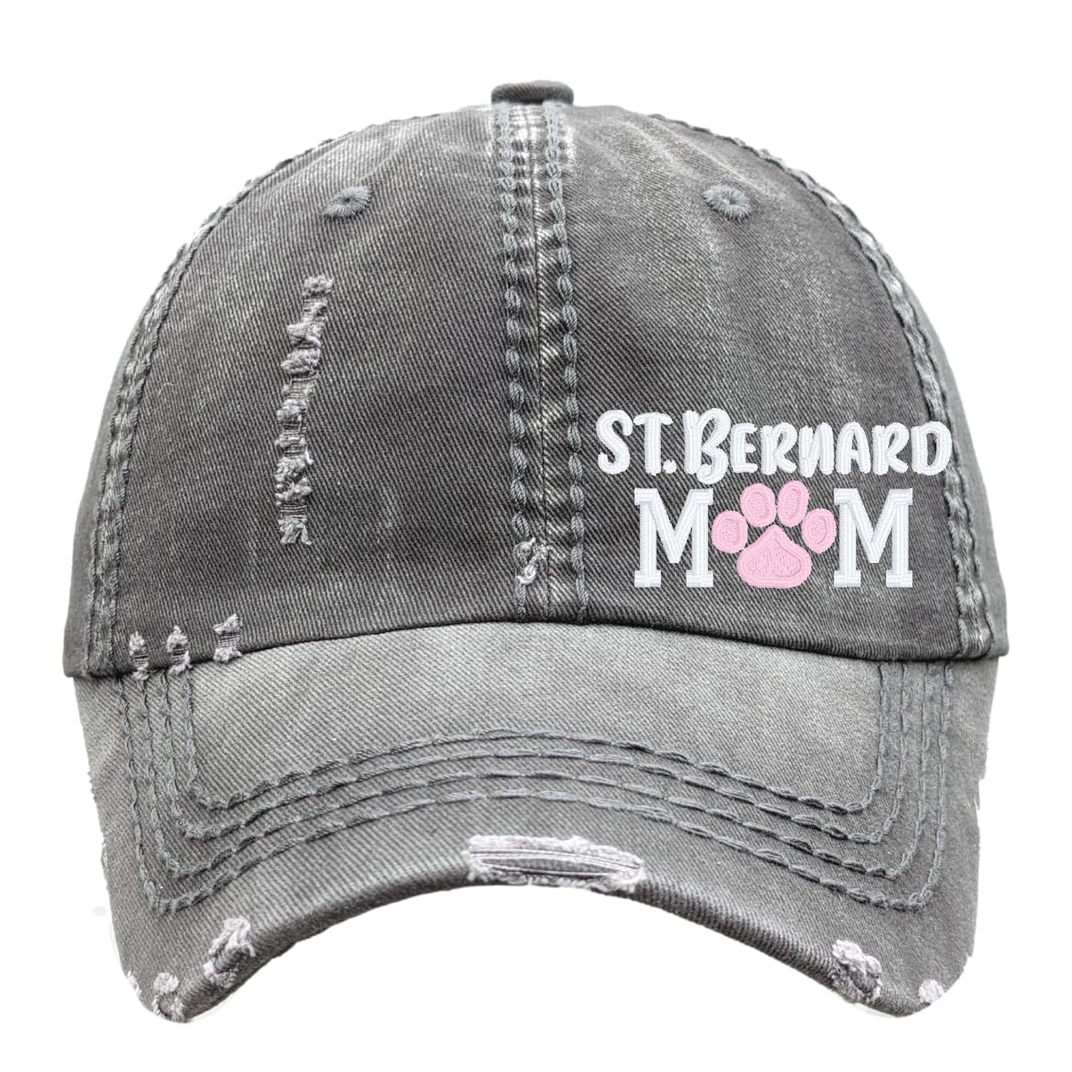 Women’s St. Bernard Dog Mom or Mama Hat, Baseball or High Ponytail Cap, Handmade Saint Bernard Gift, Custom Gift for Her Wife Owner Girlfriend Sister