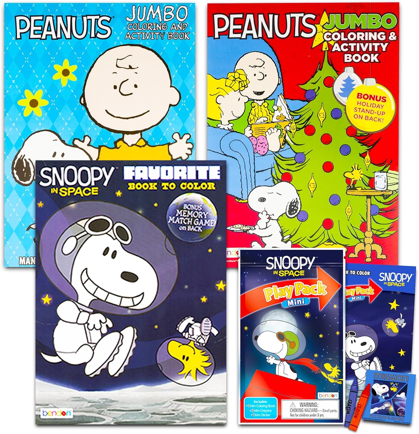 Juego de libros para colorear y actividades de cacahuetes, paquete de 4 libros para colorear con Snoopy, Charlie Brown y la pandilla de cacahuetes