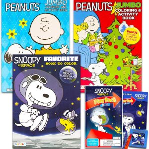 Juego de libros para colorear y actividades de cacahuetes, paquete de 4 libros para colorear con Snoopy, Charlie Brown y la pandilla de cacahuetes Juego de libros para colorear y actividades de cacahuetes, paquete de 4 libros para colorear con Snoopy, Charlie Brown y la pandilla de cacahuetes