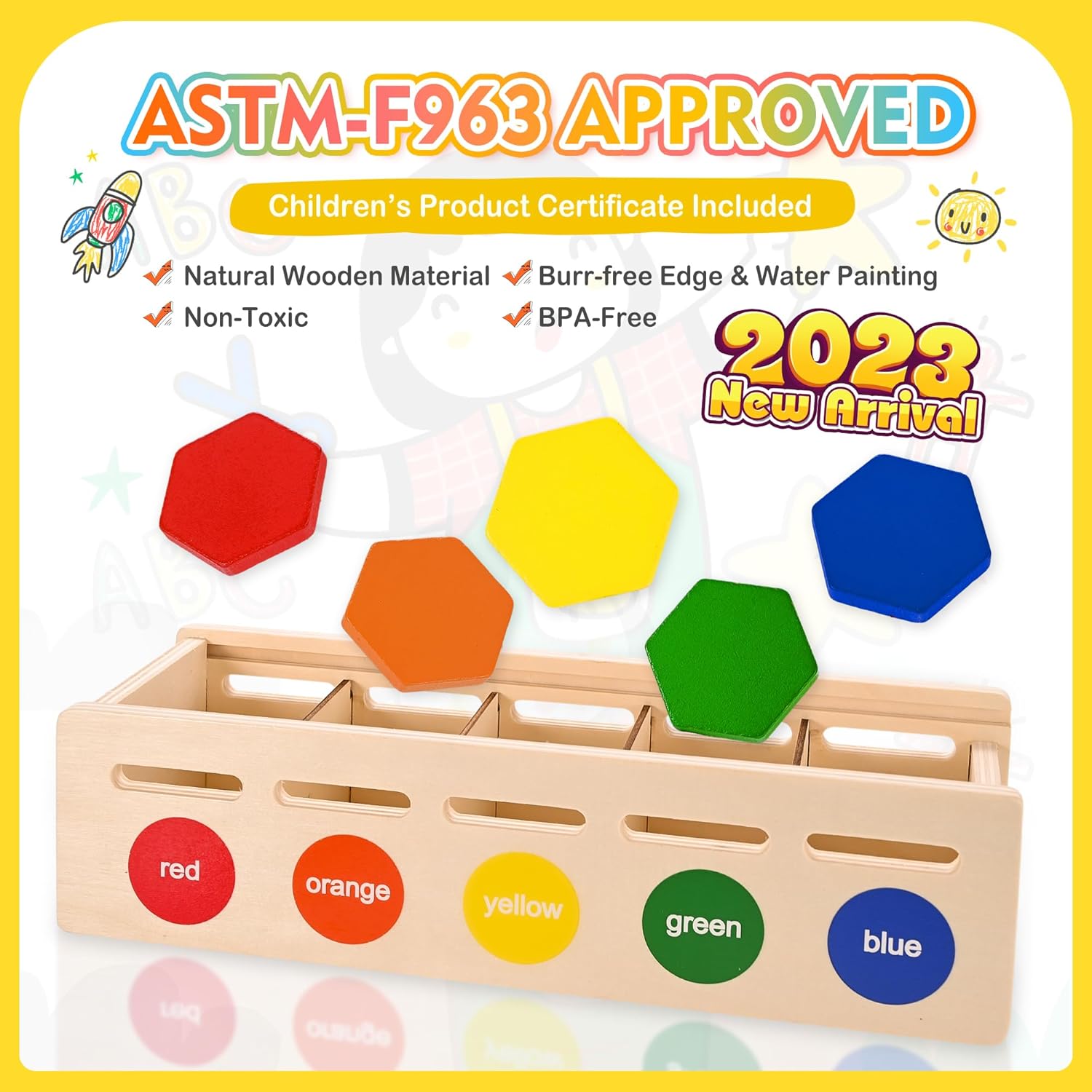 VIINKEN Juguetes Montessori para niños de 1 a 2 años, caja clasificadora de formas de color, juguetes educativos de aprendizaje preescolar para