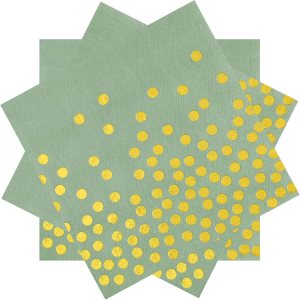 Servilletas de color verde salvia de 13 x 13 pulgadas, servilletas de cóctel verde salvia, servilletas desechables con oro, paquete de 100 Servilletas de color verde salvia de 13 x 13 pulgadas, servilletas de cóctel verde salvia, servilletas desechables con oro, paquete de 100