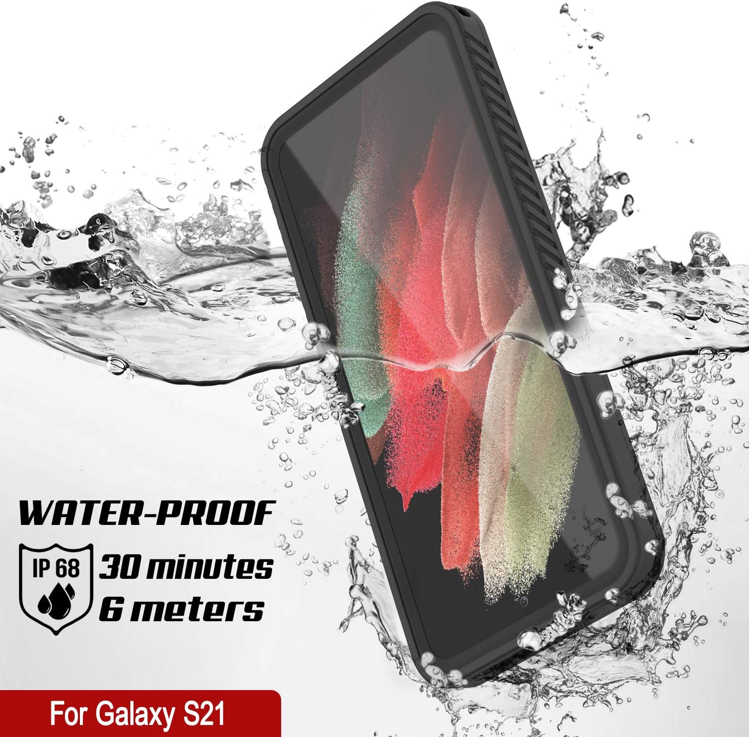 Punkcase Funda impermeable para Galaxy S21 serie extrema ajuste ajustado certificado IP68 a prueba de golpes a prueba de suciedad a prueba de nieve