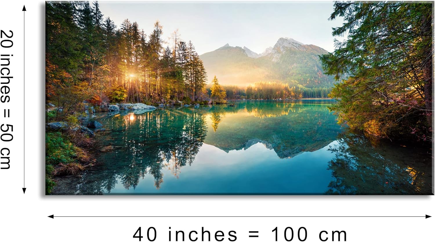 TEKMENT Lienzo grande de otoño con diseño de lago de otoño para sala de estar, dormitorio, decoración de oficina en casa, impresión de paisaje de
