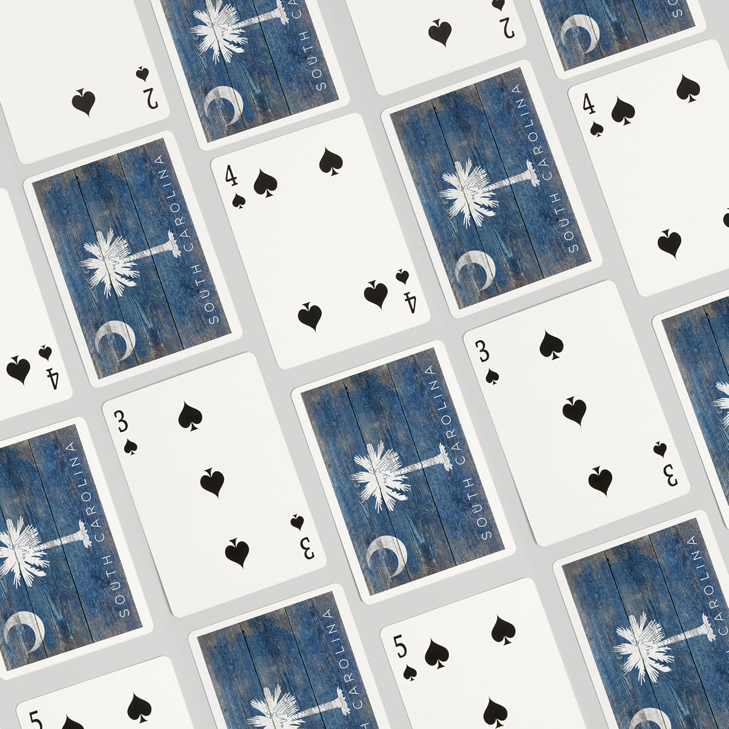 Lantern Press Carolina del Sur, bandera rústica del estado (52 cartas de juego, baraja de cartas de tamaño póquer con comodines)