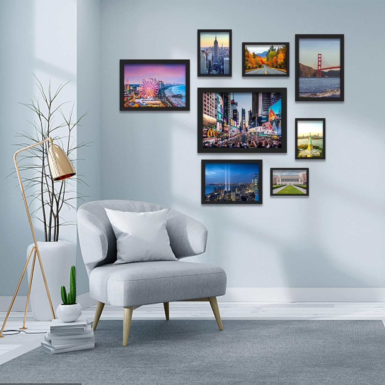Marcos de pintura de diamantes de 10 x 14 pulgadas para colgar en la pared, marcos de póster rectangulares de madera para escaneo de bebés, póster,