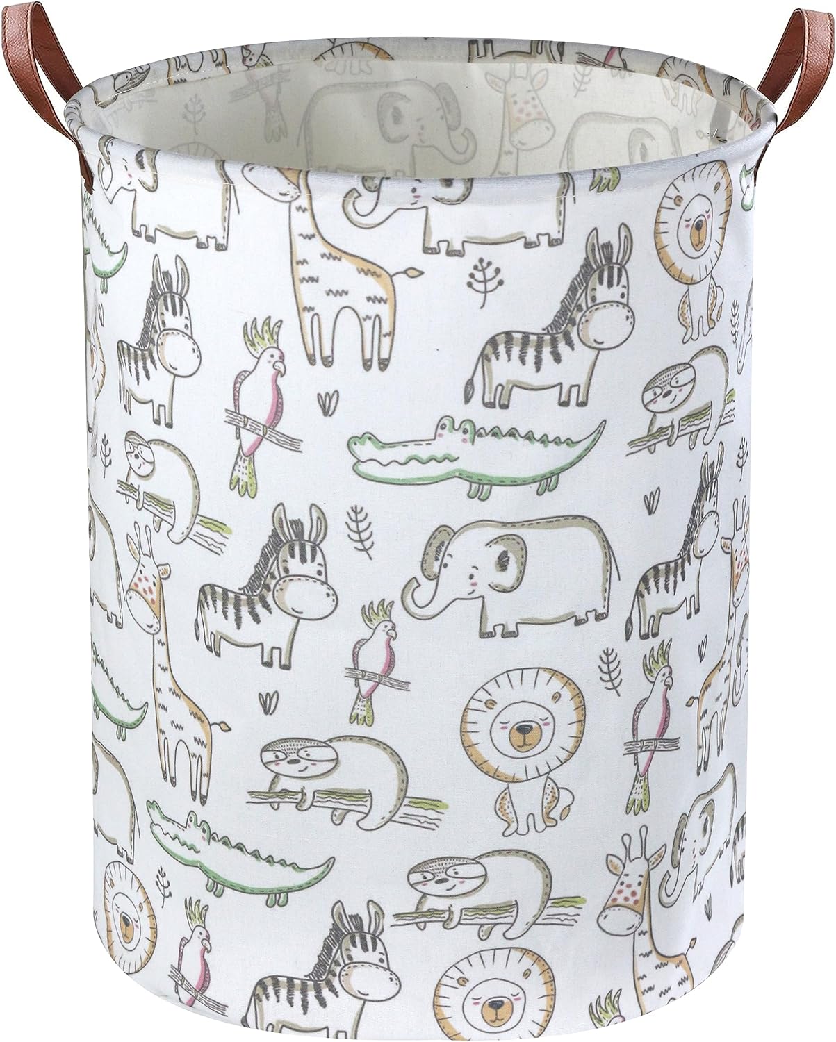 Cesta de lavandería para niños, canasta plegable verde para decoración de habitación de niños, canasta de animales, bonita canasta de
