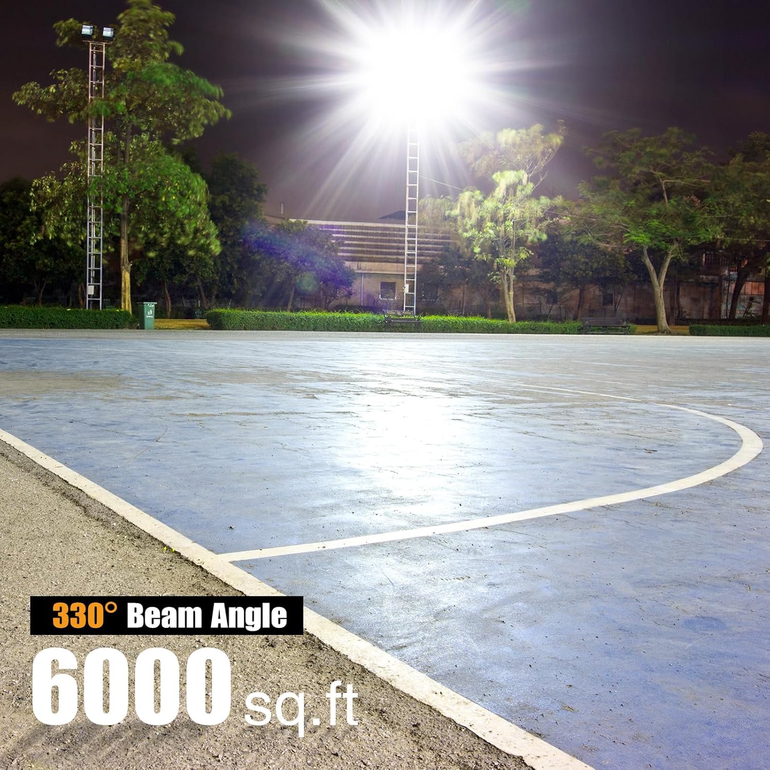 STASUN Reflector LED para exteriores, 600 W, 60000 lm, iluminación de área al aire libre, reflector exterior impermeable IP66, luz de seguridad