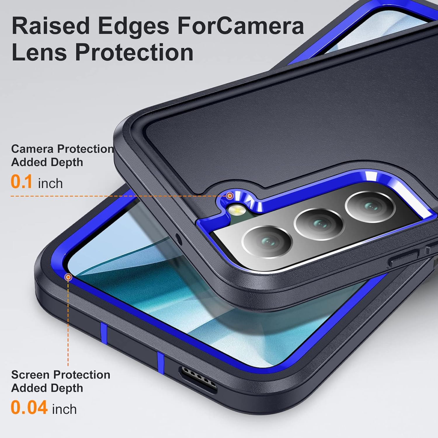 Funda para Samsung Galaxy S22 Plus Galaxy S22+ con funda con función atril, 3 capas de grado militar, funda protectora de silicona resistente a