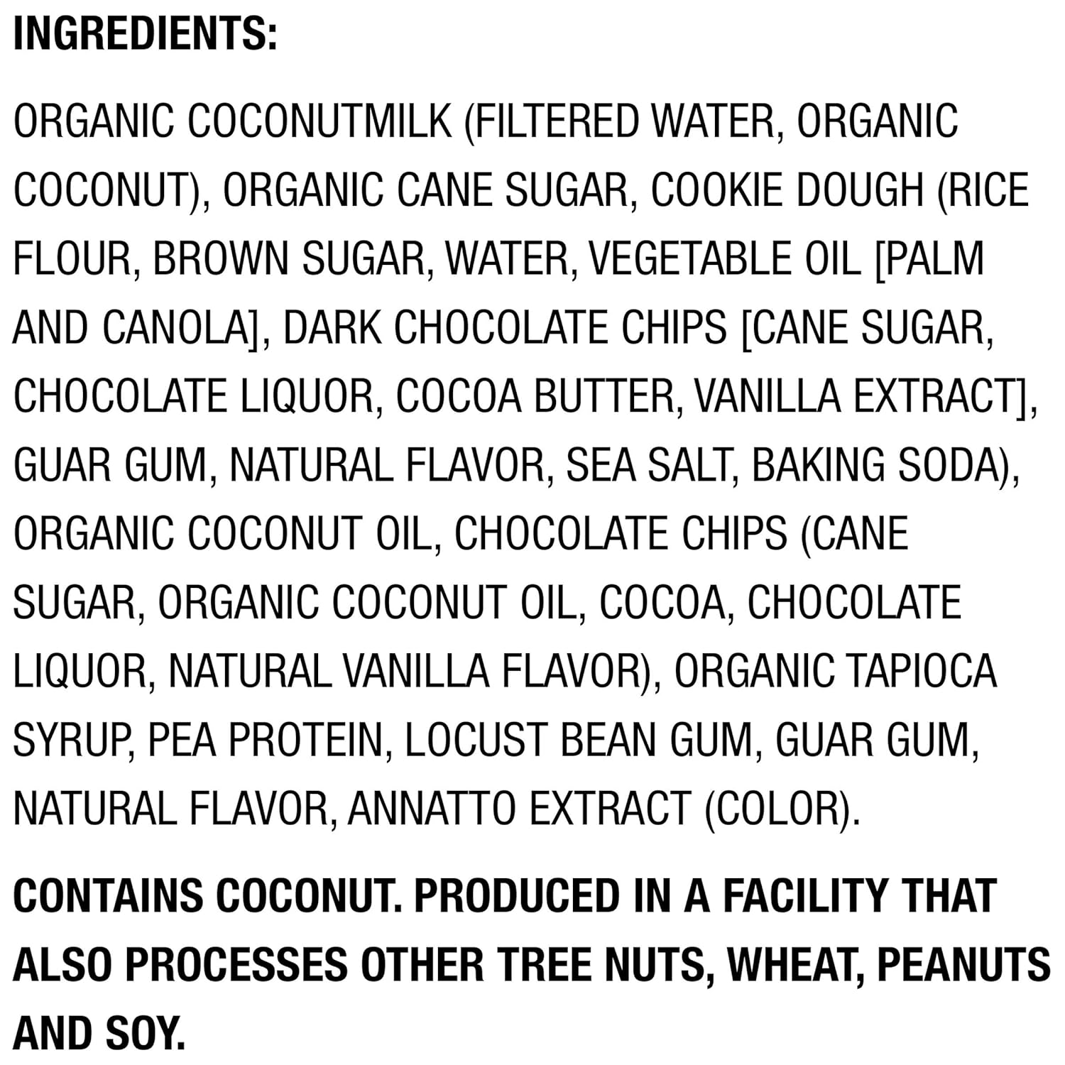 So Delicious Postre congelado de leche de coco sin lácteos, masa de galletas, vegano, proyecto sin OMG, verificado, 1 pinta