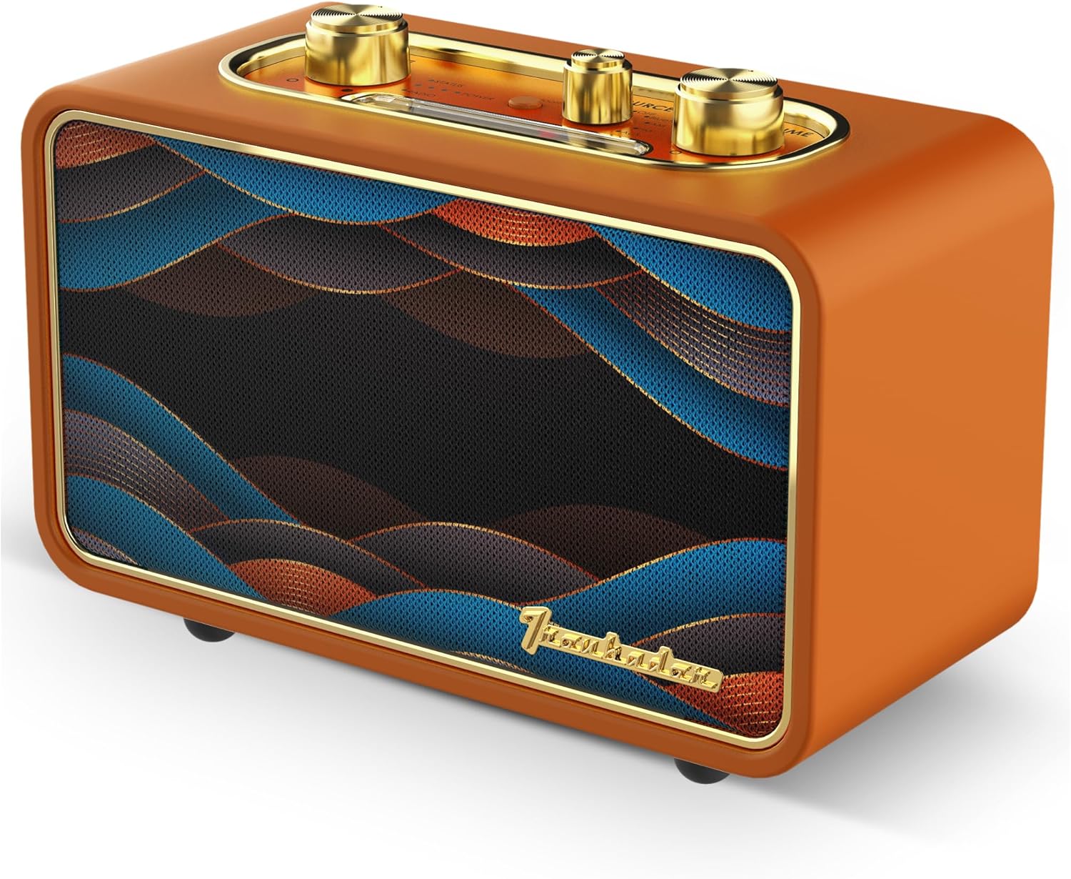 Trenbader Artlink – Altavoz Bluetooth retro, altavoz Bluetooth puro de madera, radio inalámbrica AMFM, pequeño altavoz Bluetooth vintage con