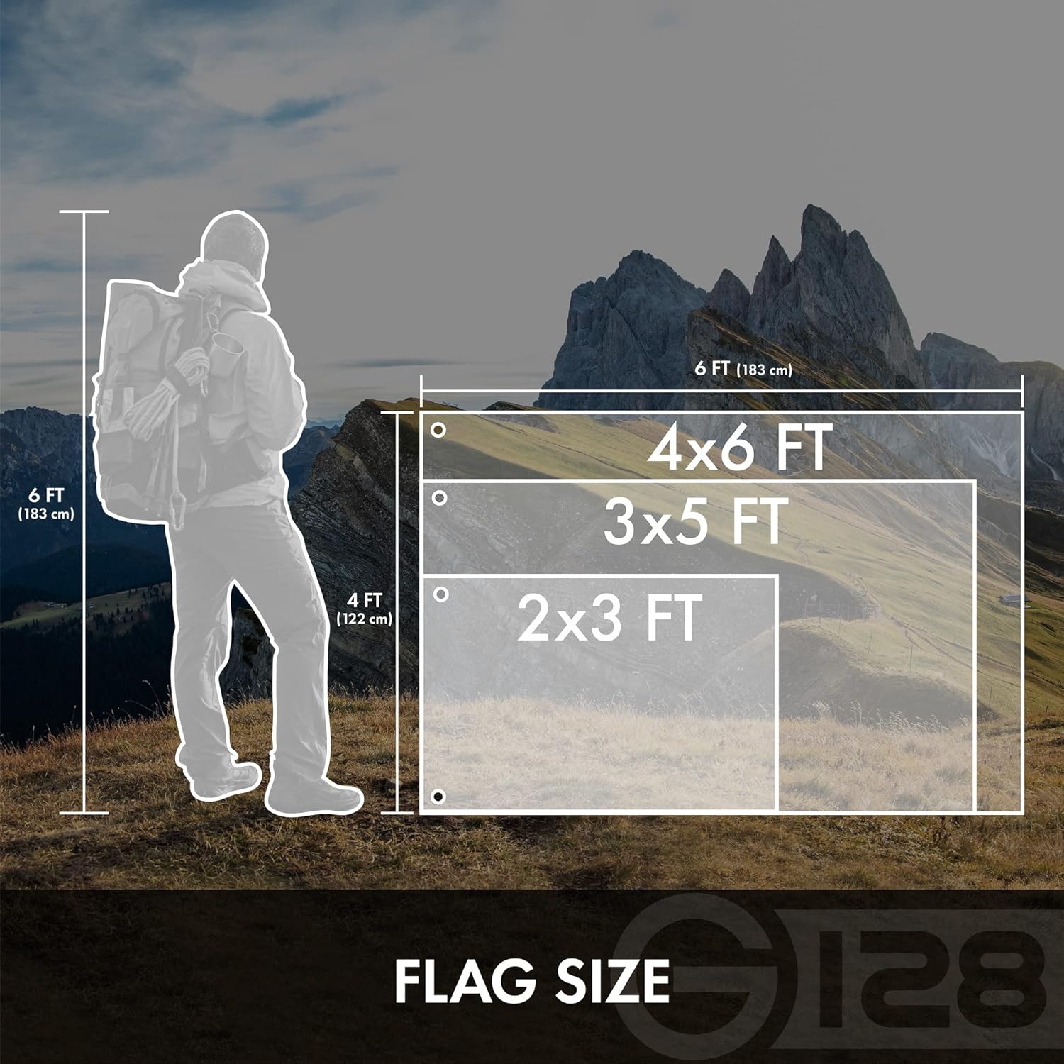 G128 Paquete combinado bandera estadounidense de Estados Unidos de 3 x 5 pies bordada con estrellas y bandera de España (española) de 3 x 5 pies de