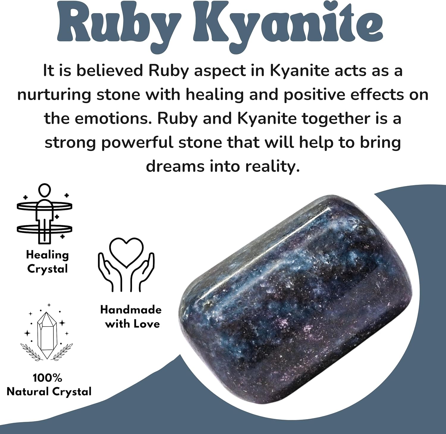 Piedras pulidas de cristal de cianita de rubí de 1 onza, piedras preciosas naturales para curación, cristales de bricolaje para protección