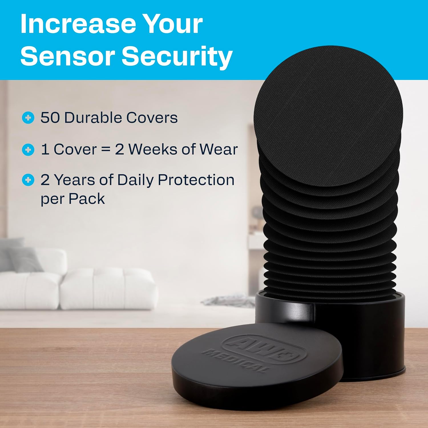 Cubierta de sensor Libre – Negro – 50pack