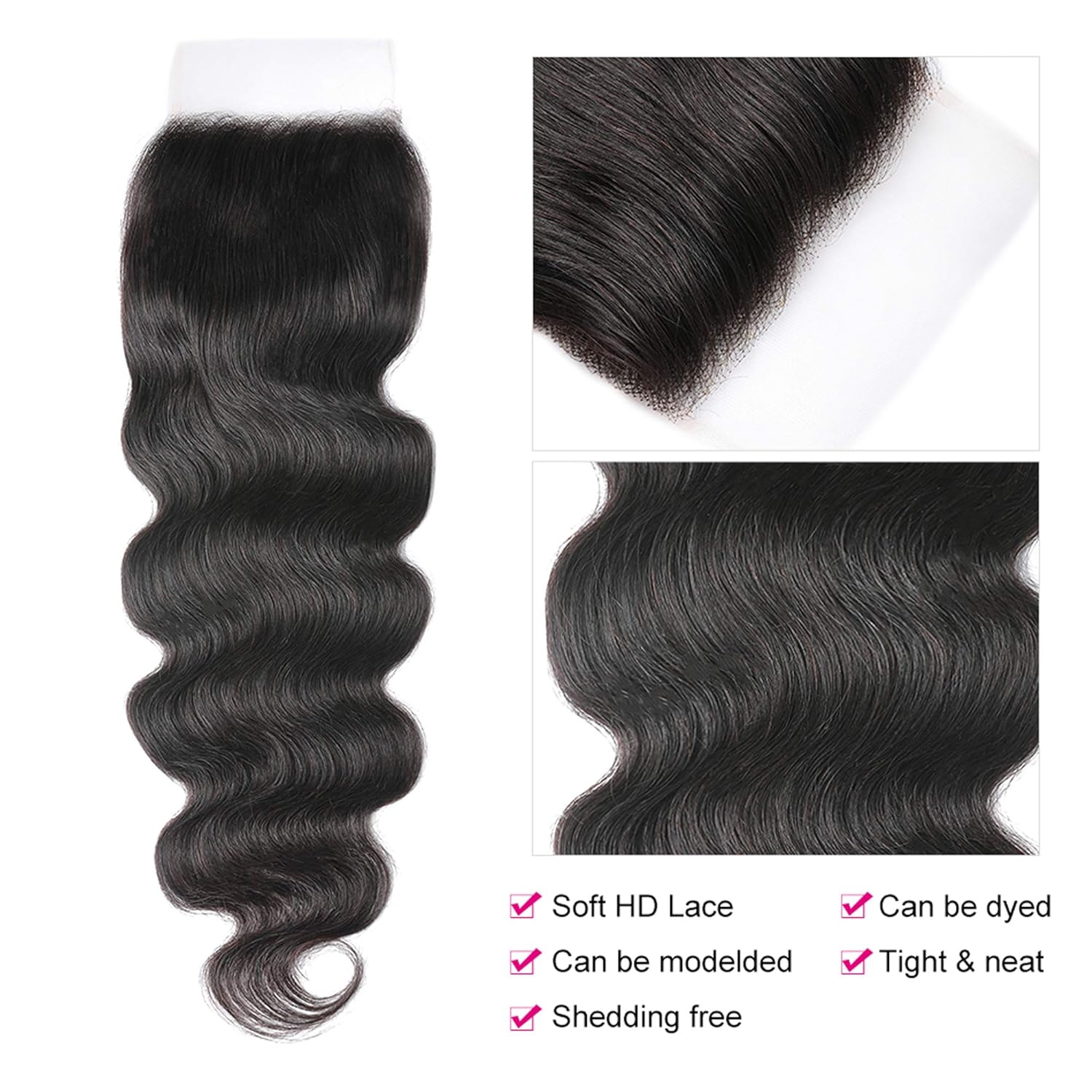 Unice – Cabello ondulado brasileño 8A, cabello virgen, 3unidades, extensiones tejidas de 100% cabello humano, color natural, 3.3 a 3.5onzas (95 a