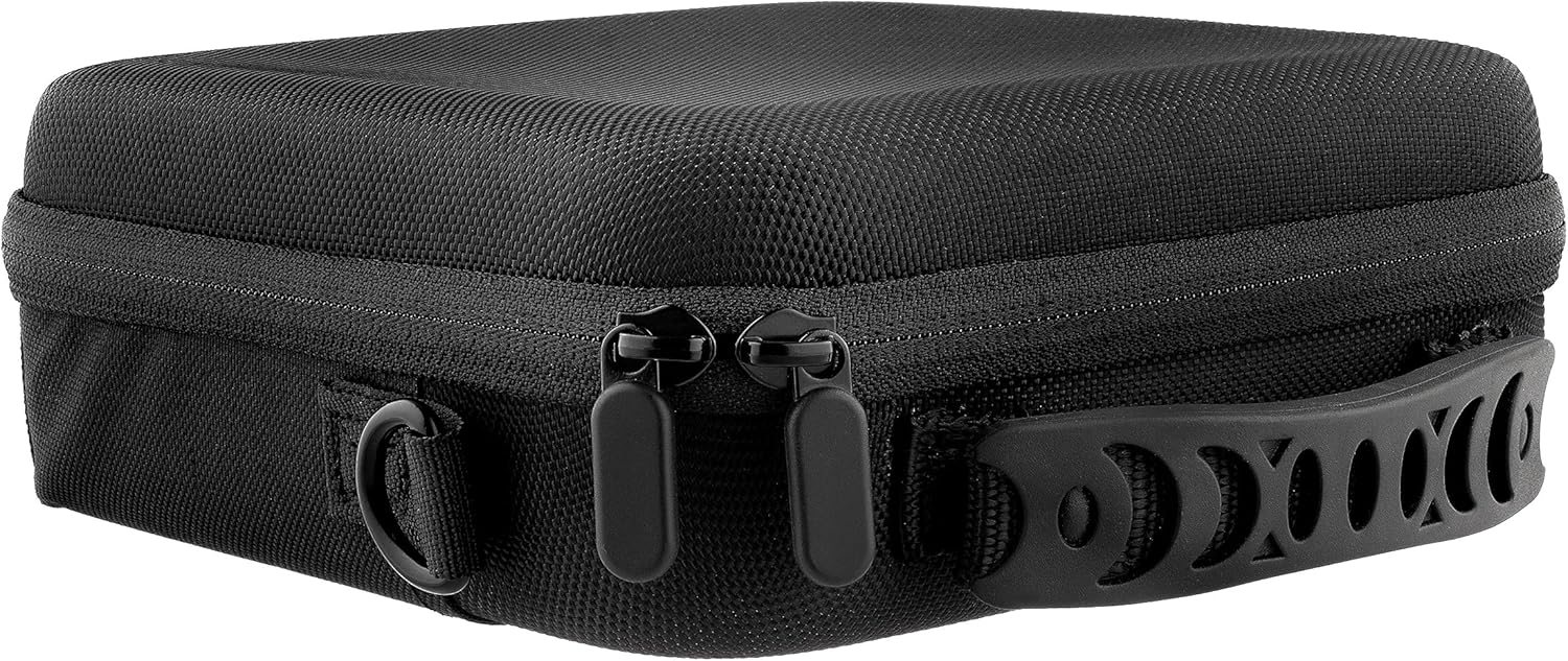 Funda para binoculares con funda rígida de EVA resistente al agua (7 x 7 x 2.5 pulgadas), asa de transporte y correa de transporte para senderismo,
