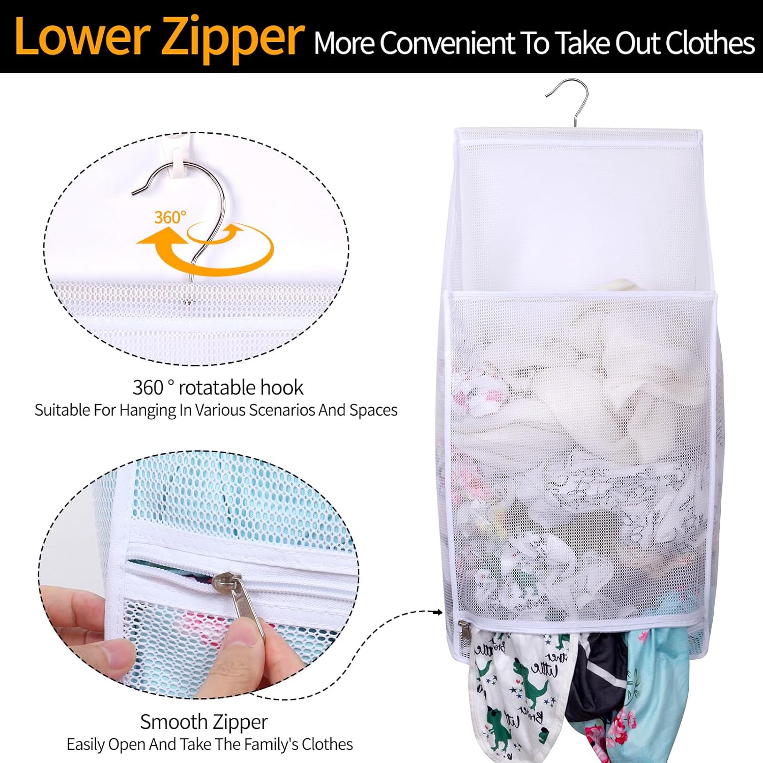 Bolsas de lavandería plegables de malla transpirable para colgar, secado rápido, portátil, ahorro de espacio, cesta de lavandería para dormitorio,