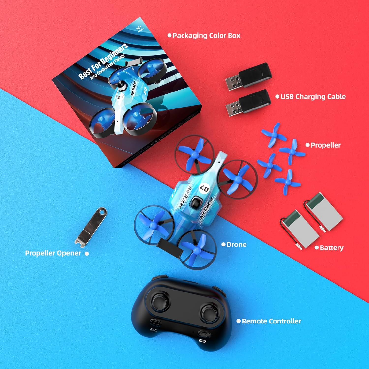 Drones para niños, mini dron para principiantes, pequeño RC Quadcopter RC Quadcopter RC juguete para adultos con interruptor de modo dual