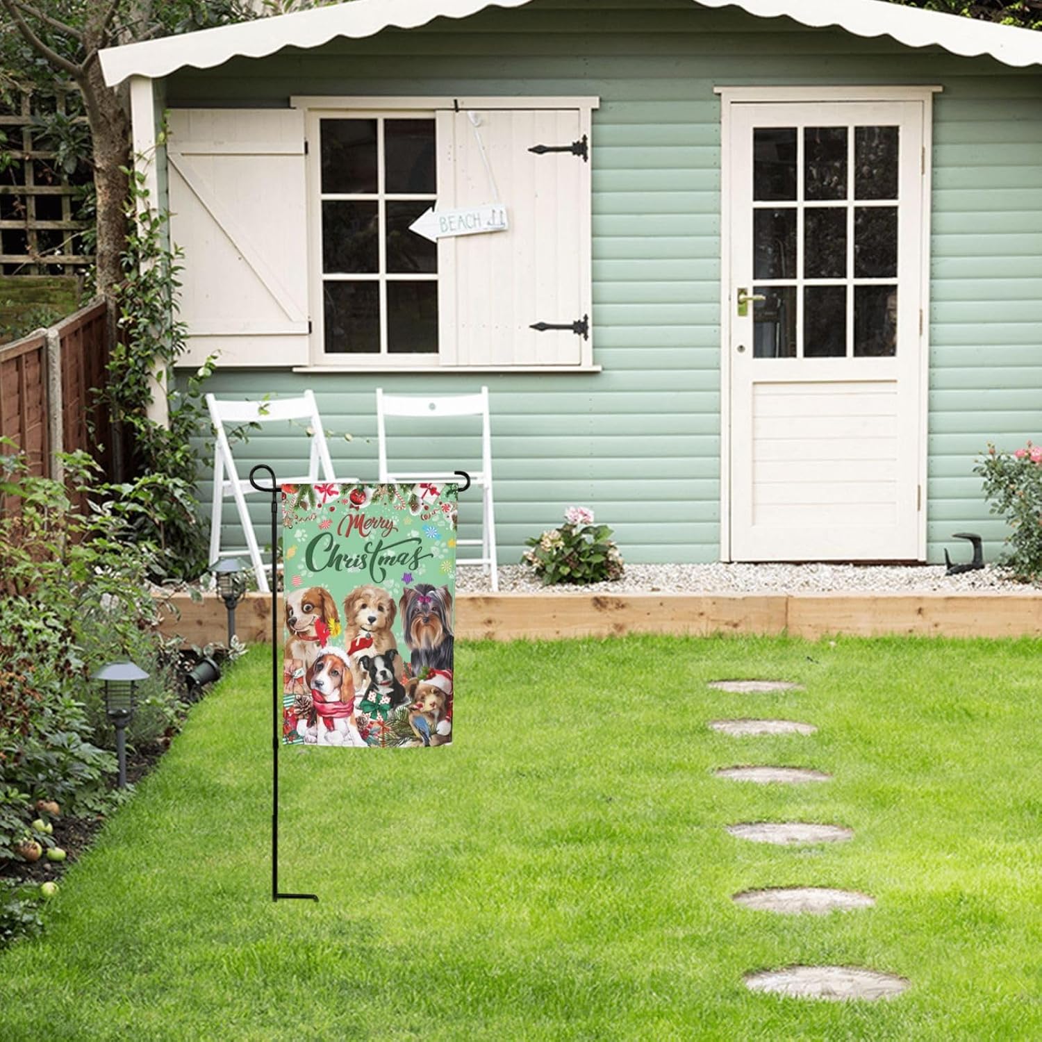 Bandera de jardín de perro Yorkshire Terrier de perro Bulldog Beagle para fiesta de bienvenida al aire libre, decoración al aire libre, selecciones