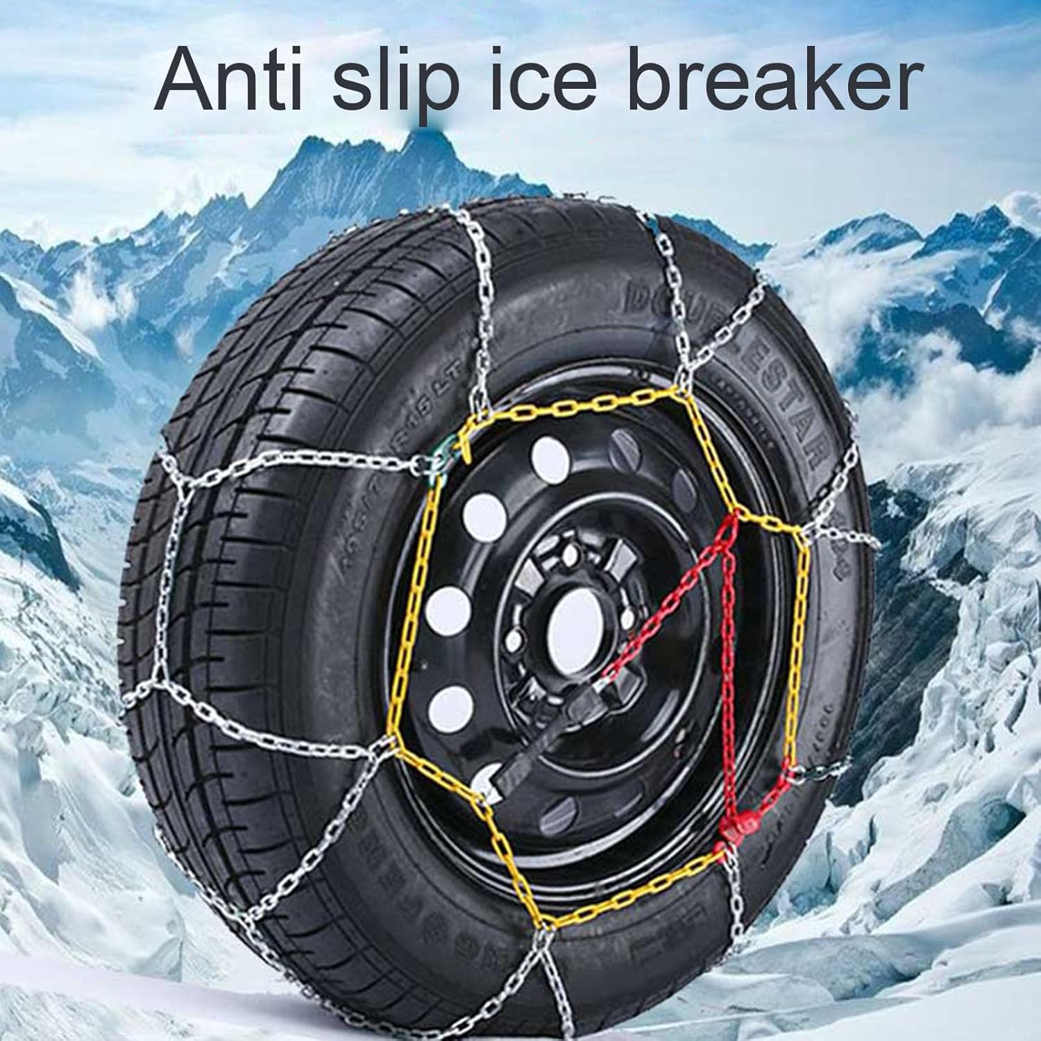 Cadenas de nieve, cadenas de neumáticos para SUV, automóviles, sedán, automóviles familiares, camiones pesados para hielo, nieve, barro, arena (2