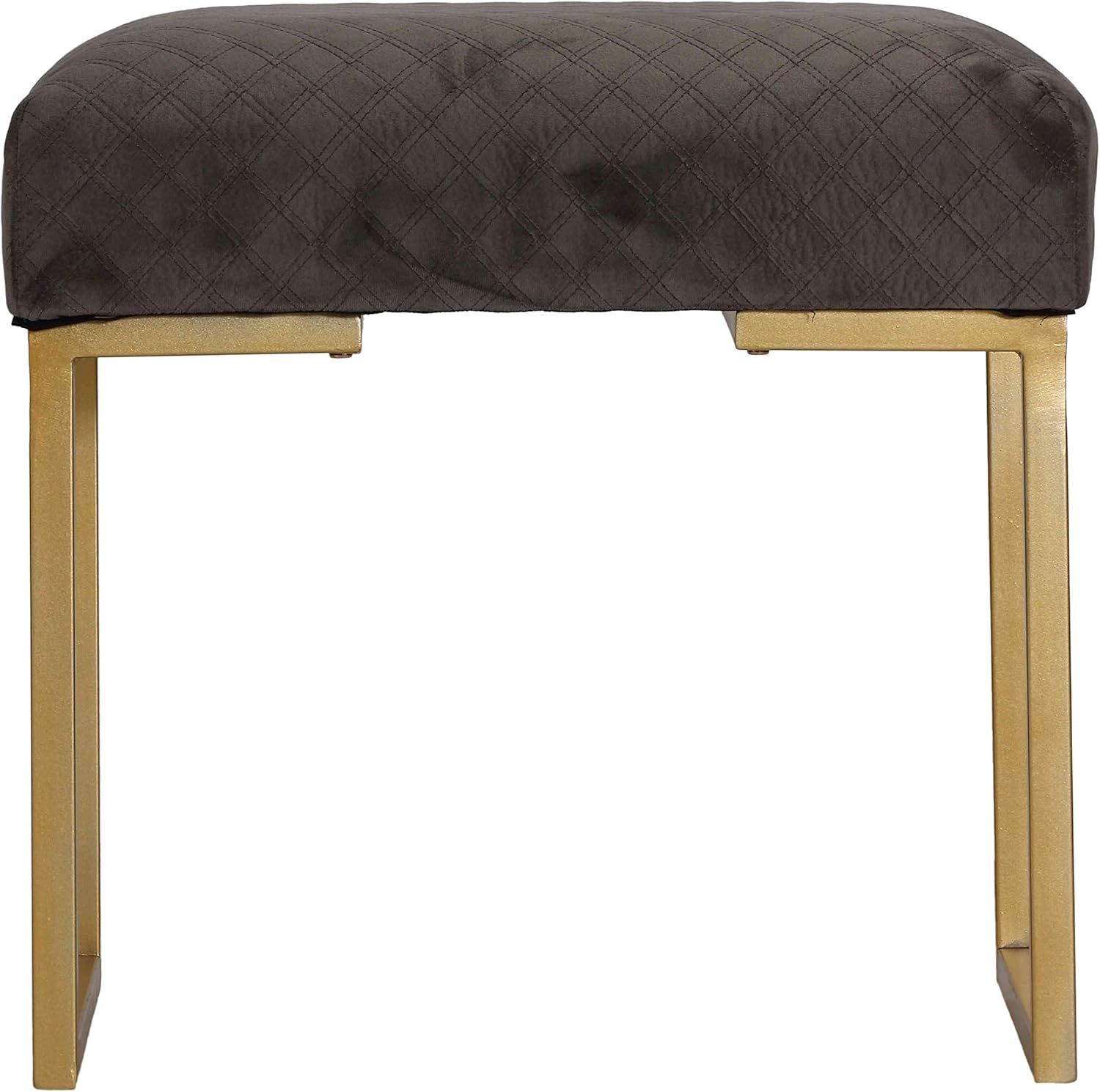 Cortesi Home Allium otomana con patas doradas pintadas, 19 pulgadas de ancho, terciopelo gris