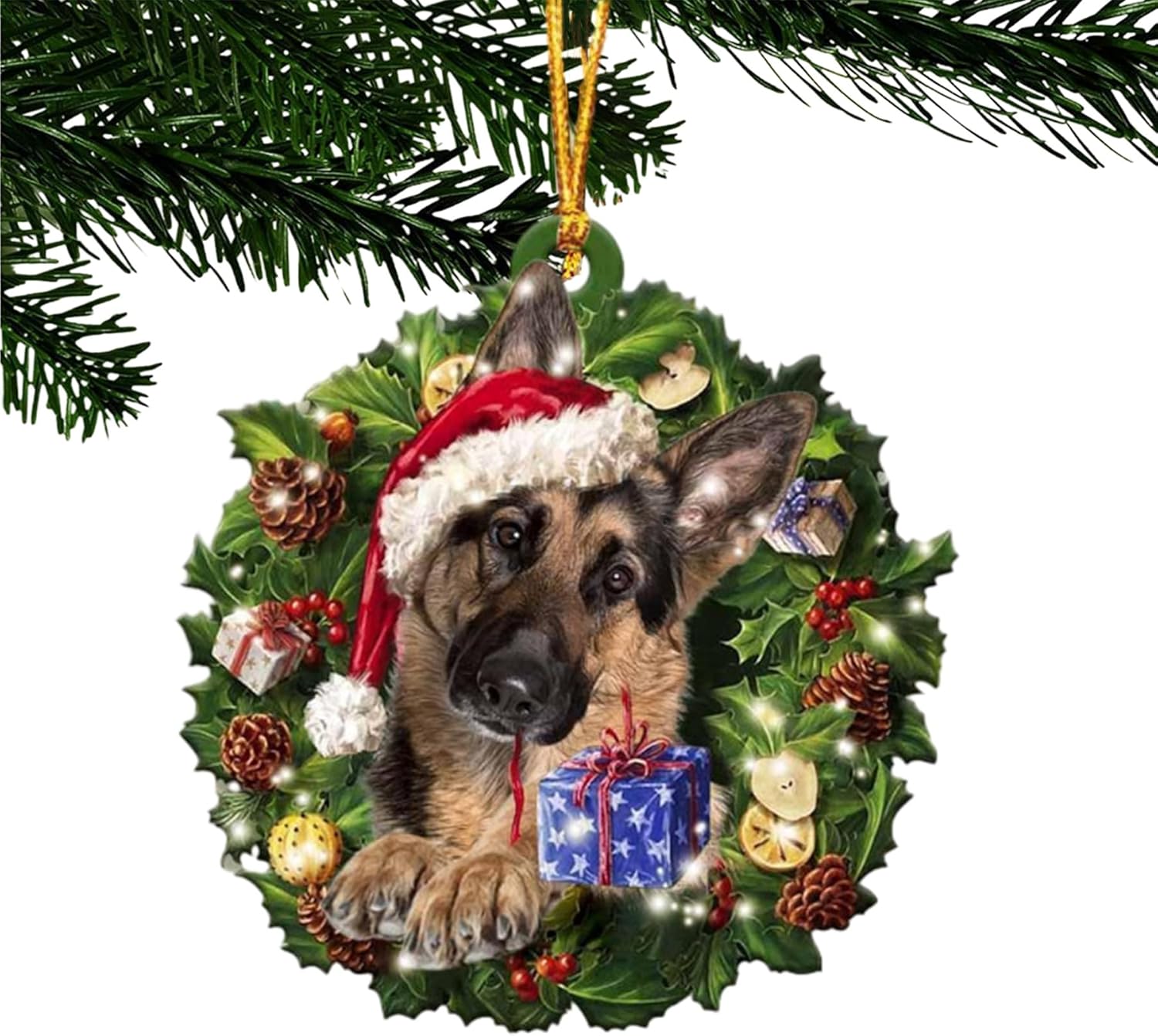 Adornos de perro para árbol de Navidad, lindas decoraciones de imagen de perro, regalos conmemorativos para mascotas para Navidad, divertidos