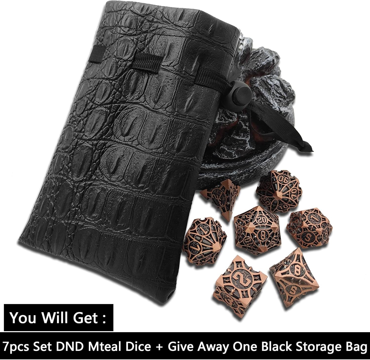 AJKDEUIH Juego de dados DND de metal D&D aplicables a Dungeons and Dragons Gift RPG MTG Pathfinder Warhammer D y D D20, juegos de mesa poliédricos,