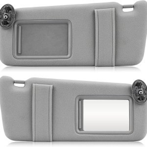 Visera solar izquierda y derecha para Toyota Camry 2007-2011 sin techo solar, lado del conductor y pasajero, repuesto de parasol gris Visera solar izquierda y derecha para Toyota Camry 2007-2011 sin techo solar, lado del conductor y pasajero, repuesto de parasol gris