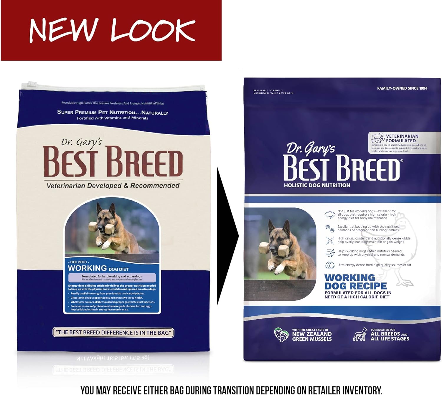 Best Breed Dr. Gary’s Working Dog Diet Made in USA Alimento seco natural alto en calorías para perros – 28 libras, marrón oscuro (7-22301-88075-3),