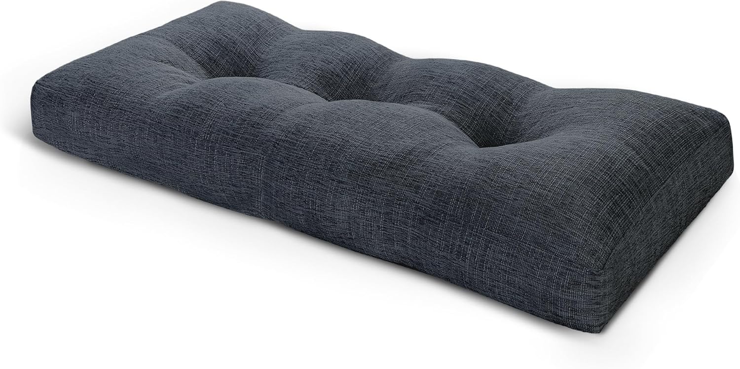 Basic Beyond Cojín de banco para interiores y exteriores, cojines largos de espuma viscoelástica antideslizante para muebles de interior, cojín de