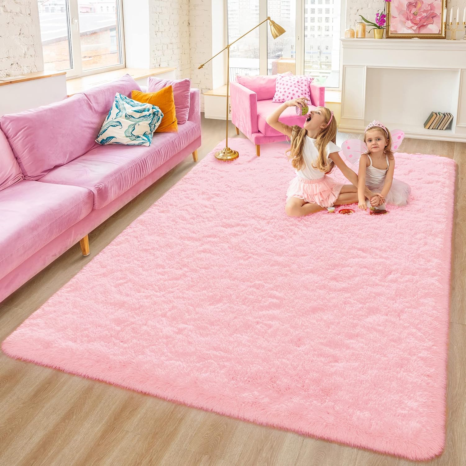 Rostyle – Alfombras suaves y esponjosas para el dormitorio, sala de estar, alfombras peludas, alfombra de Navidad para niñas, niños, alfombras