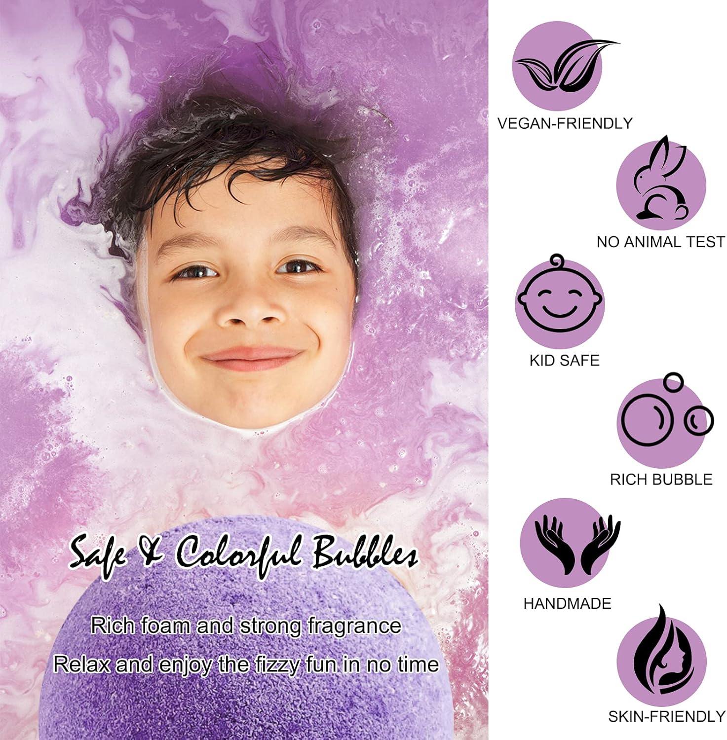BOENFU Juego de 12 bombas de baño hechas a mano, aceites esenciales naturales orgánicos, hidratan la piel, regalos de lujo para niñas, esposa, mamá,