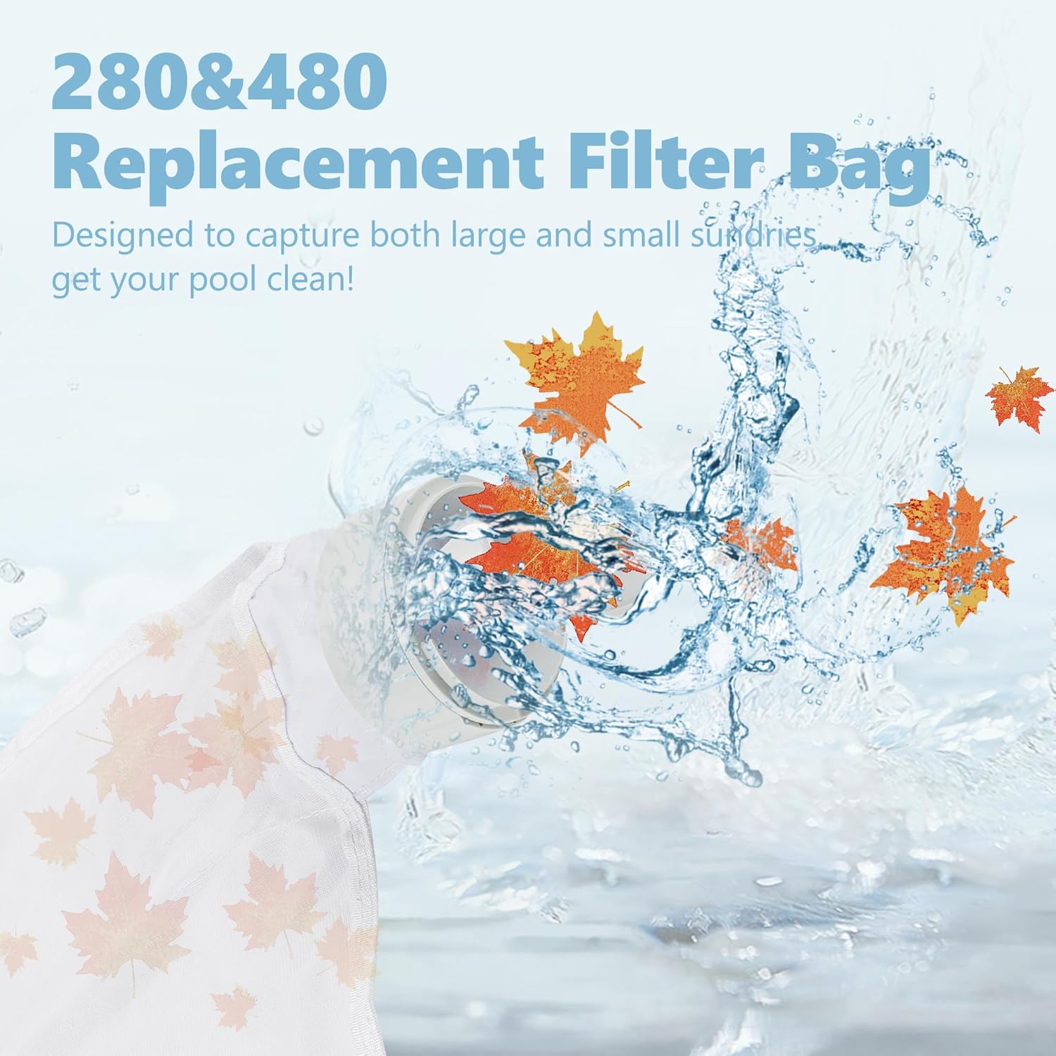 Bolsas con cremallera de repuesto para Polaris 280, 480 bolsas de filtro multiusos para limpiador de piscinas K13 K16 (paquete de 2)