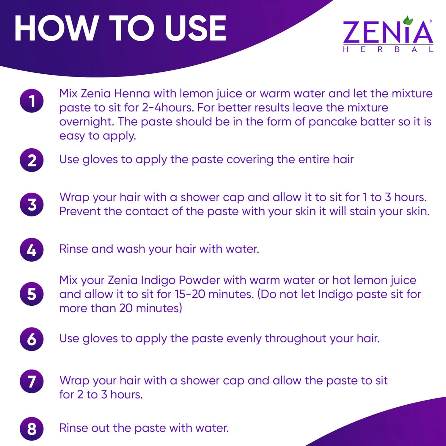 Zenia Tinte índigo en polvo para cabello y barba  7 onzas (7 onzas)  Tinte para el cabello 100% natural  Color de cabello a negro naturalmente  100%