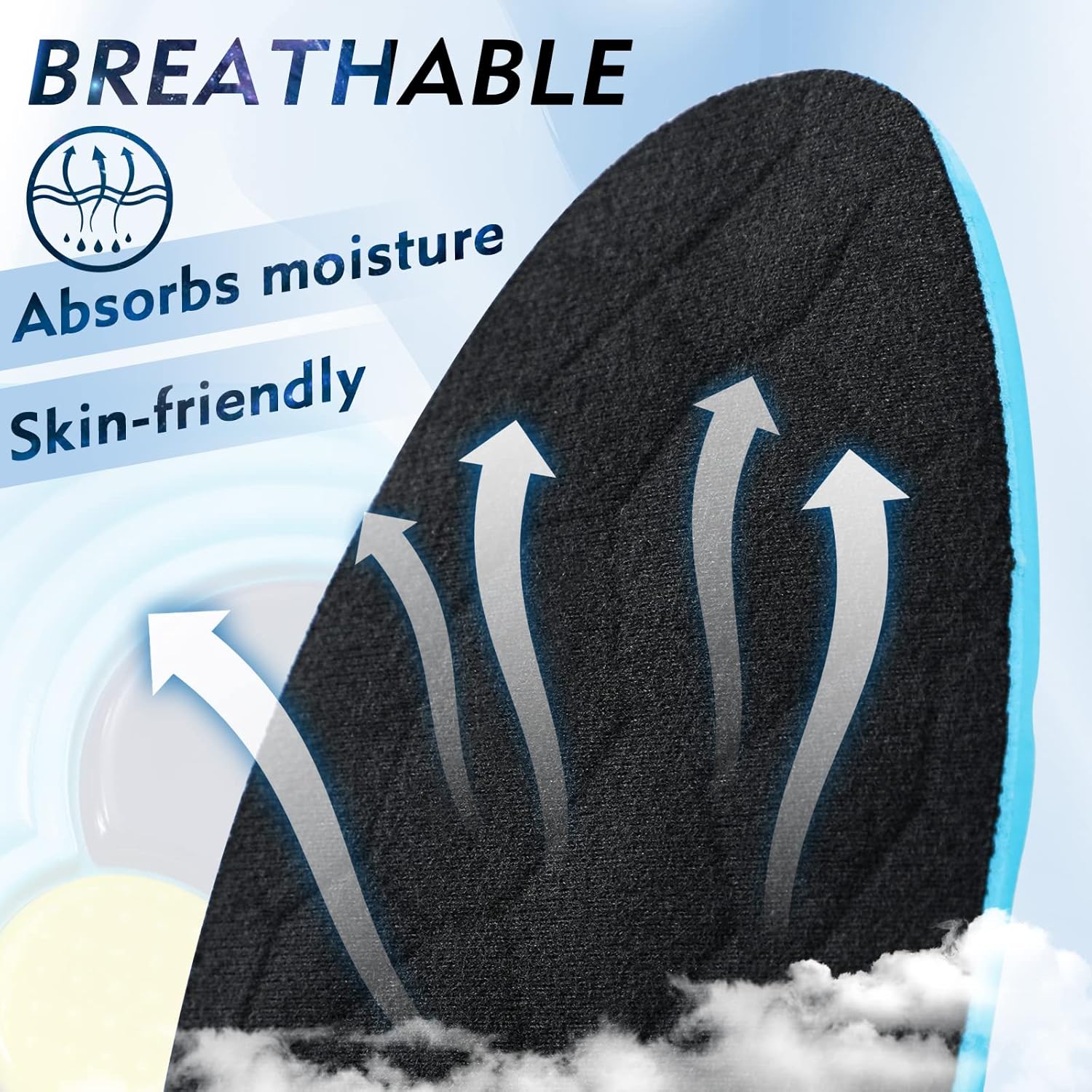 XINIFOOT Plantilla de soporte de arco prémium con almohadilla de gel, plantillas de absorción de golpes, alivio de la fascitis plantar, insertos